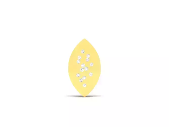 Pendant-383 gold diamond leaf pendant 3D print model
