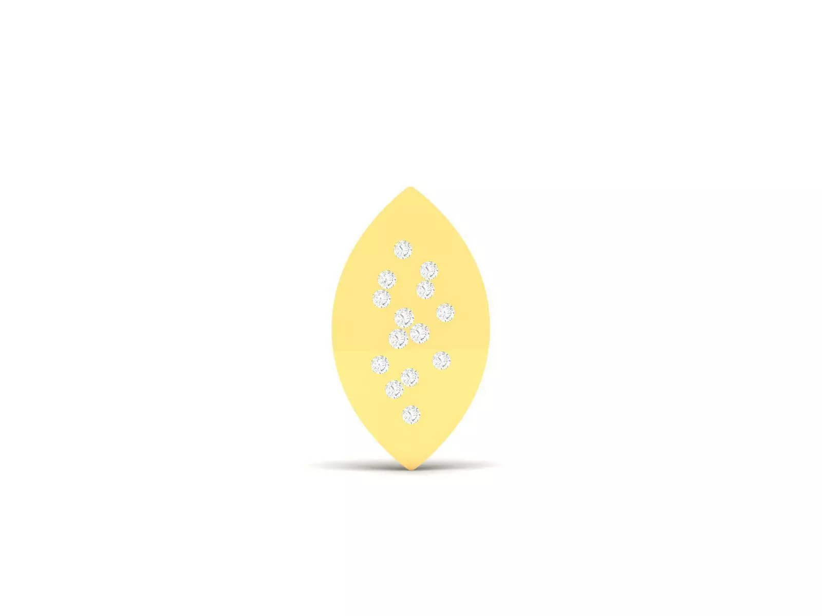 Pendant-383 gold diamond leaf pendant 3D print model