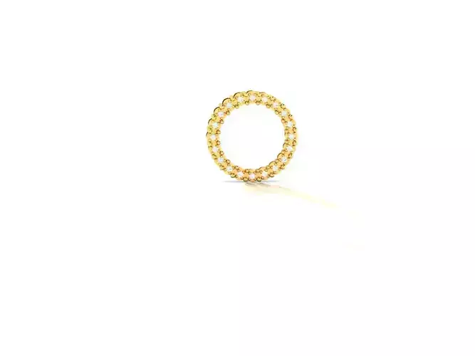 Pendant-367 gold circle ring with diamonds