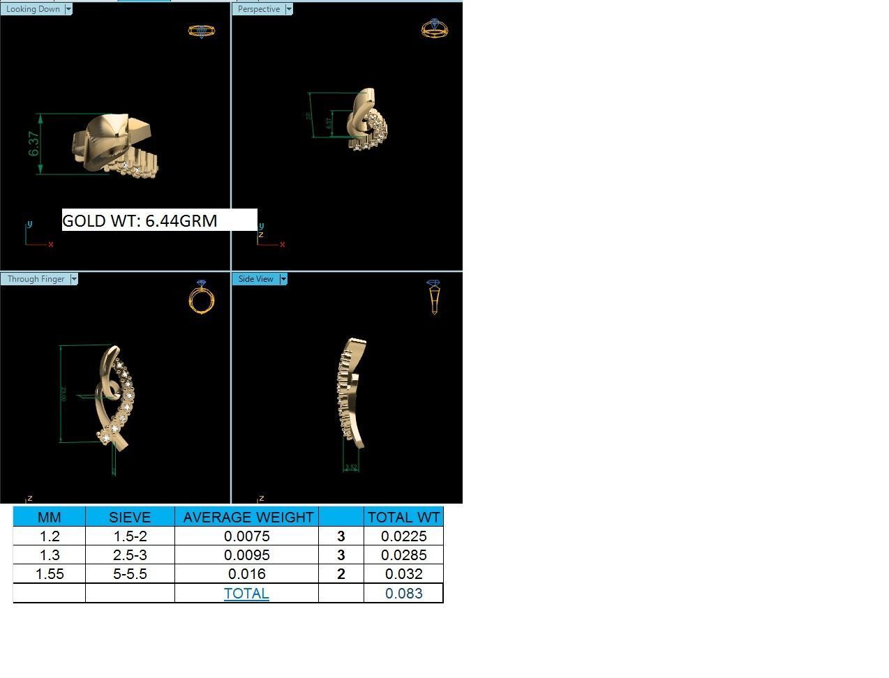 Pendant-366 gold diamond earring 3D print model_1