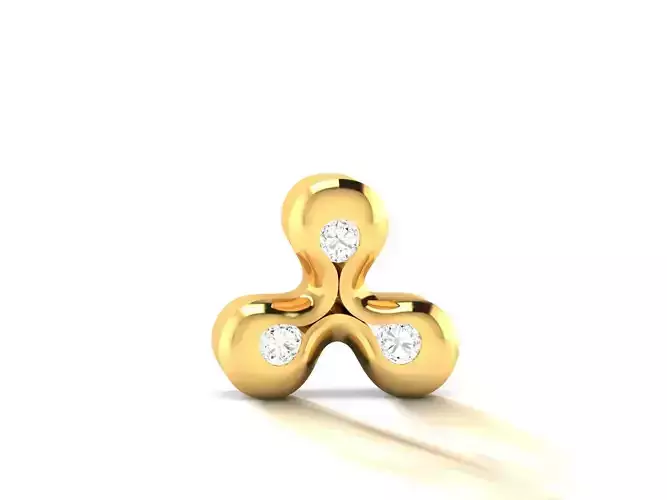 Pendant-357 gold pendant with three diamonds