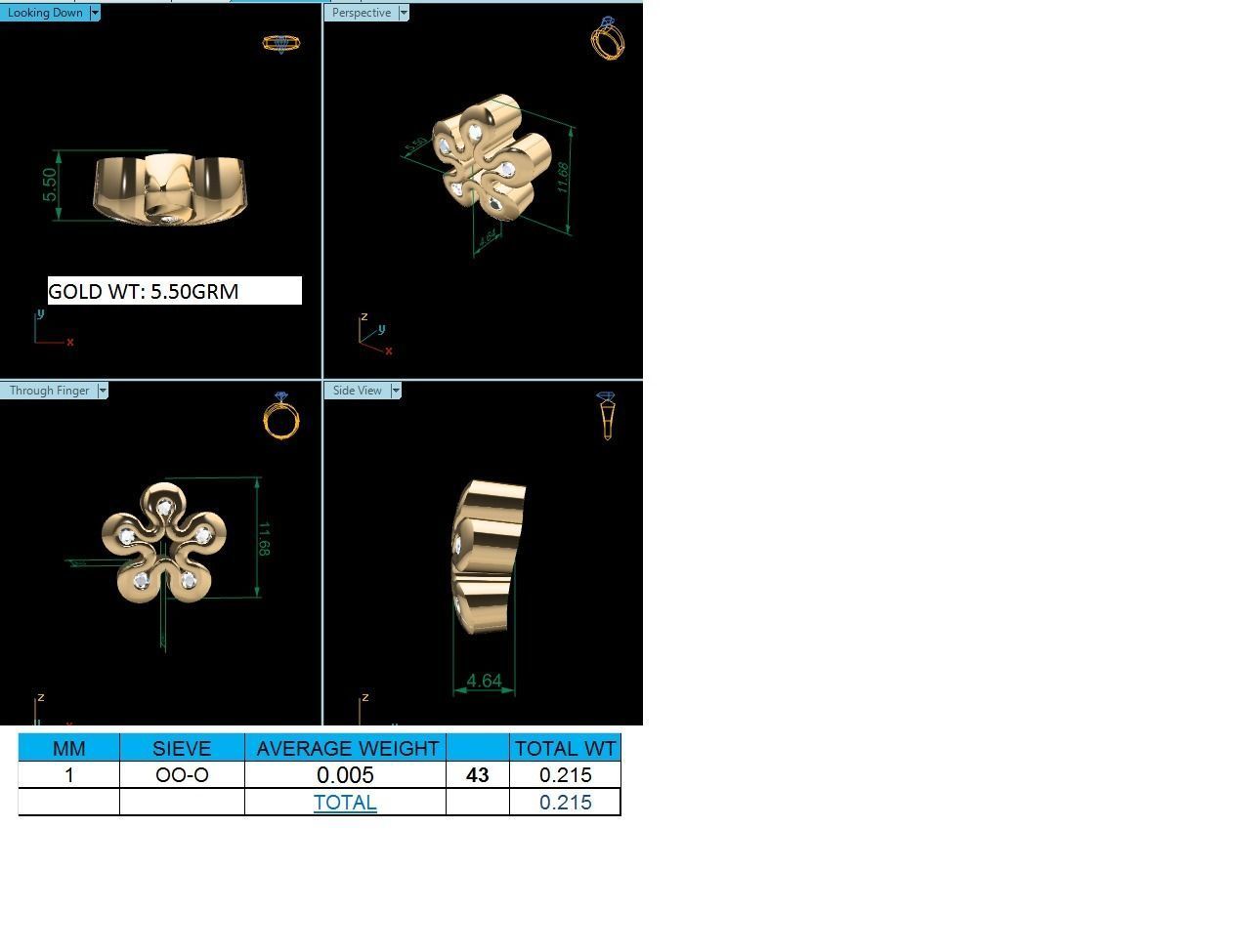 Pendant-355 gold flower shaped pendant with diamonds 3D print model_1