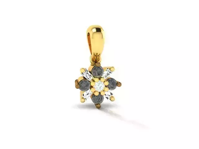 Pendant-321 diamond flower pendant gold