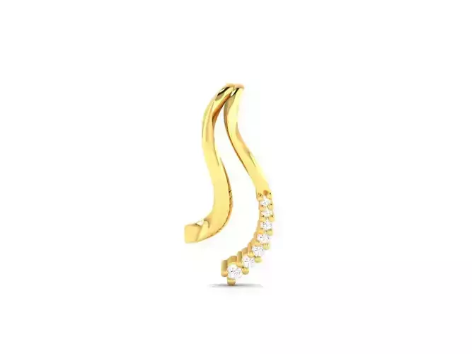 Pendant-311 diamond ear ring gold