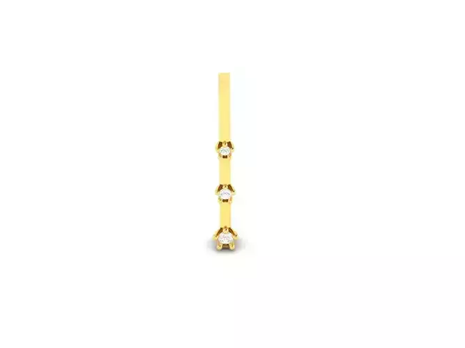 Pendant-301 gold ring with three diamonds