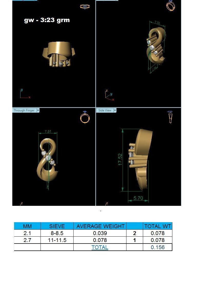 Pendant-1098 infinity pendant with diamonds 3D print model_1