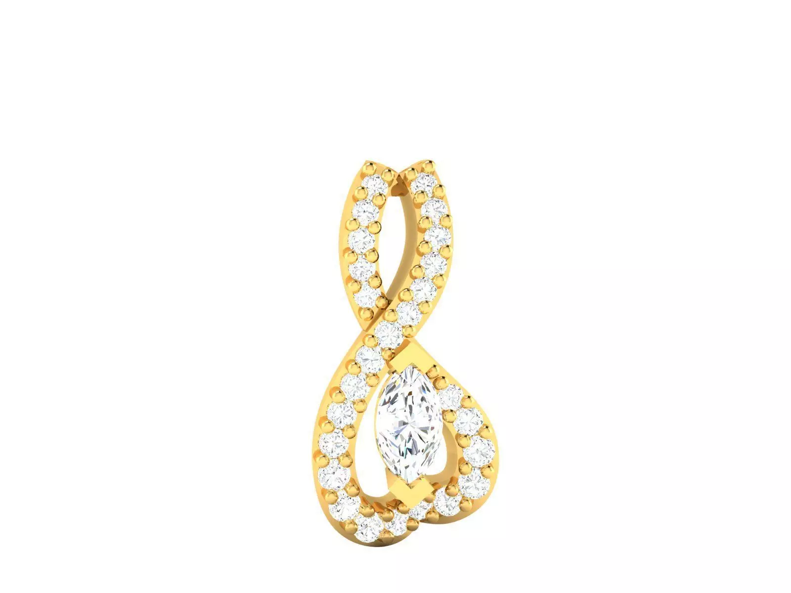 Pendant-1097 infinity pendant with diamonds 3D print model_0