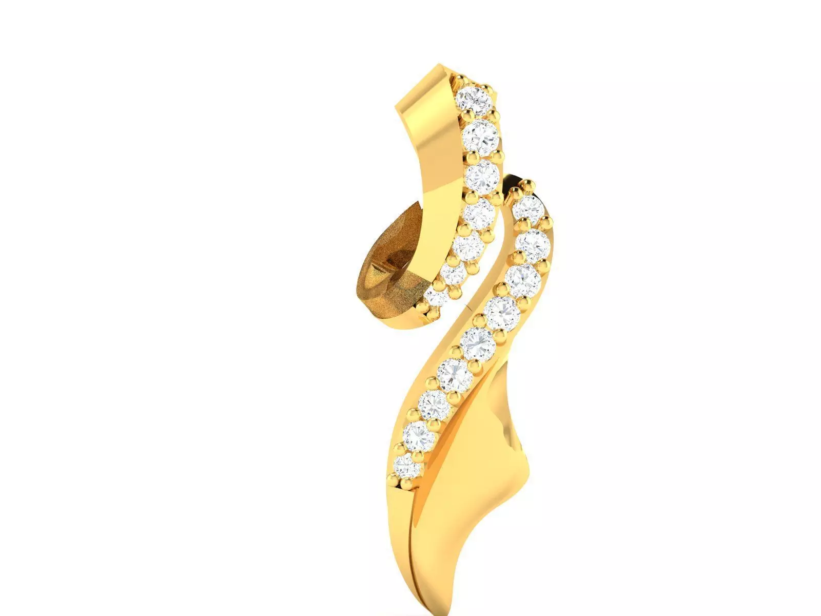 Pendant-1093 diamond pendant gold 3D print model