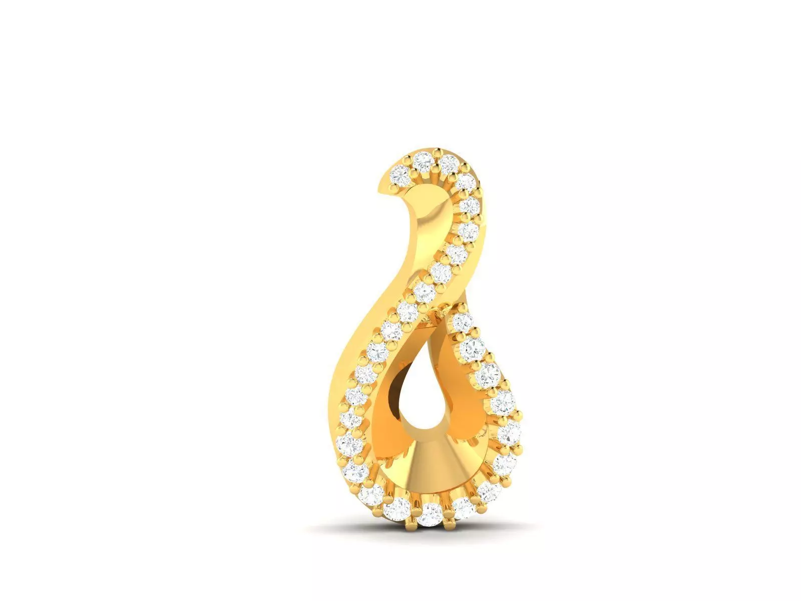 Pendant-1092 gold pendant with diamonds 3D print model