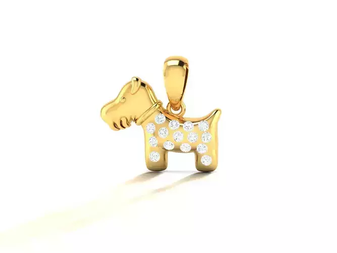 Pendant-997 scottish terrier pendant gold with diamonds