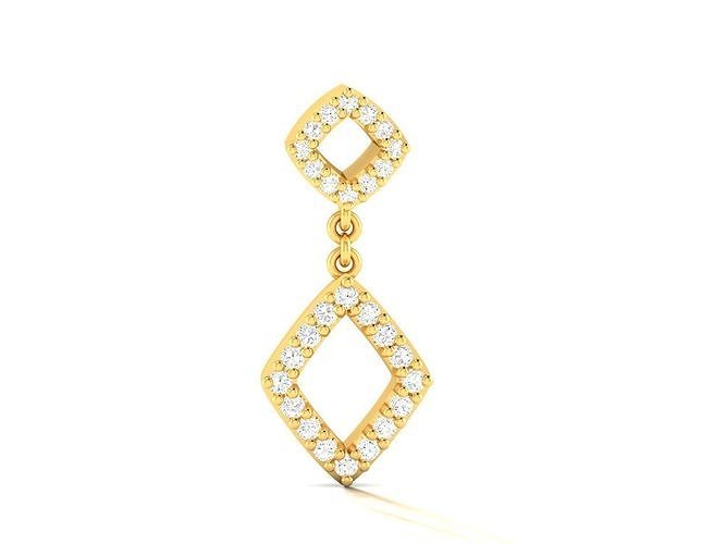 Pendant-996 gold diamond drop earring 3D print model