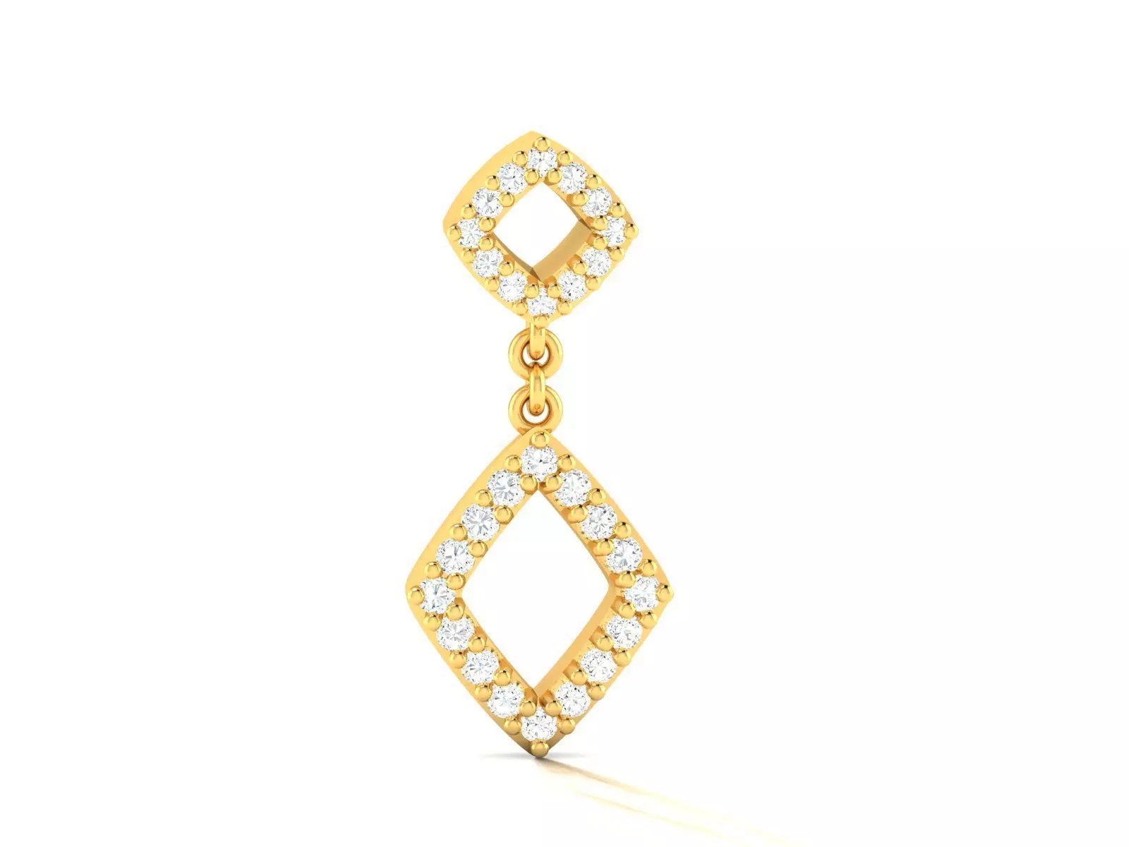Pendant-996 gold diamond drop earring 3D print model_0