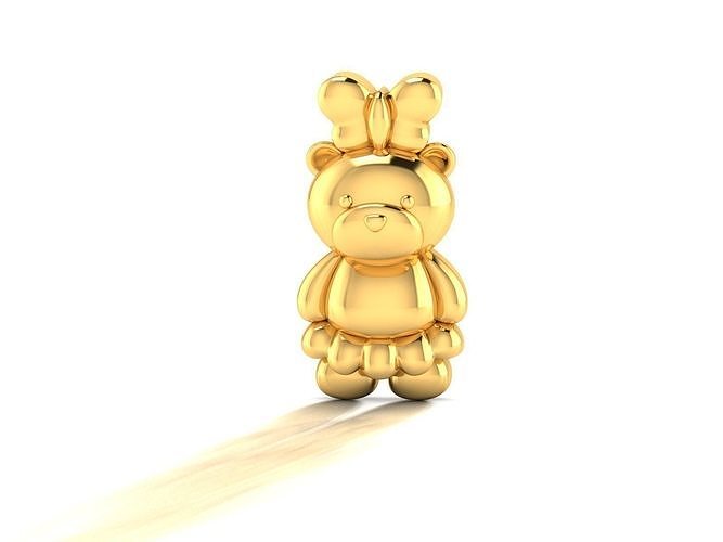 Teddy bear Pendant-1028 3D print model