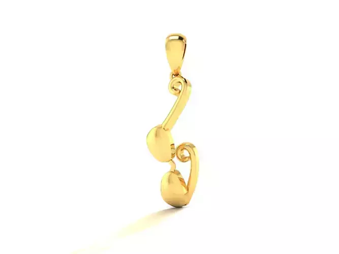 Pendant-1022 musical note pendant gold