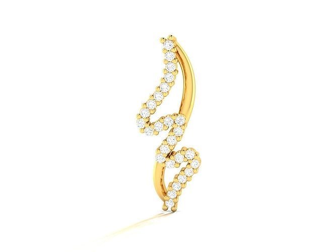 Pendant-1020 gold diamond earring 3D print model