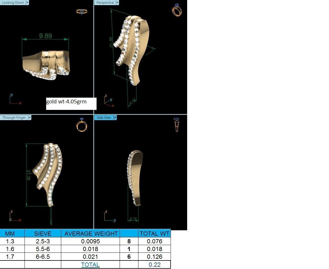 Pendant-1019 gold diamond wing pendant 3D print model_1