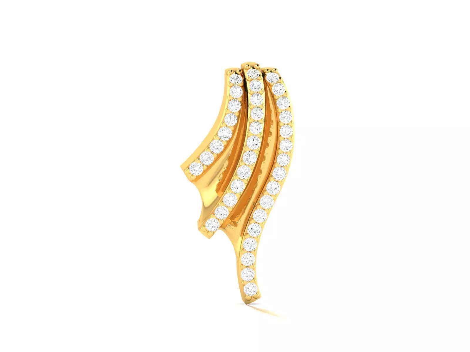 Pendant-1019 gold diamond wing pendant 3D print model_0