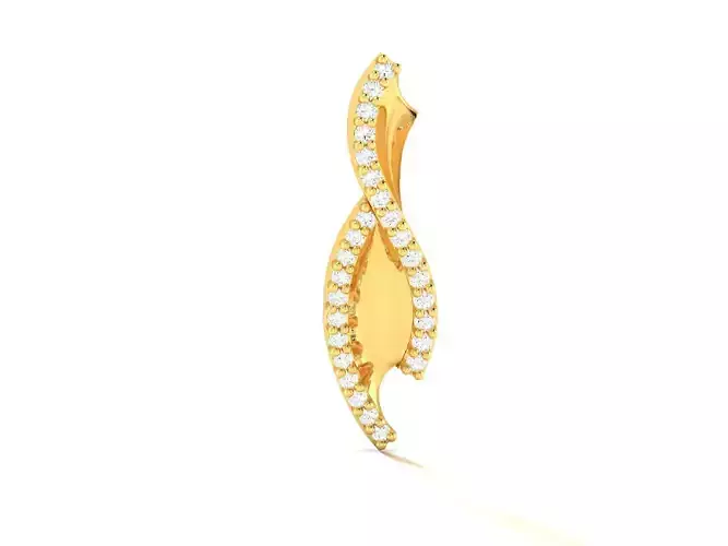 Pendant-1018 gold diamond swirl earring