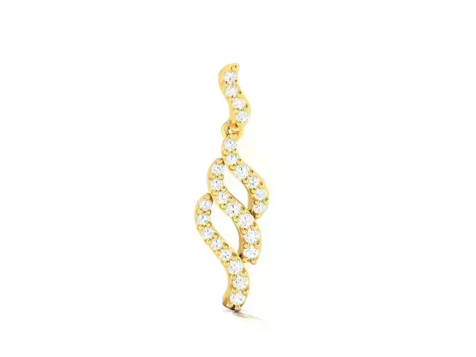 Pendant-1007 diamond swirl earring gold