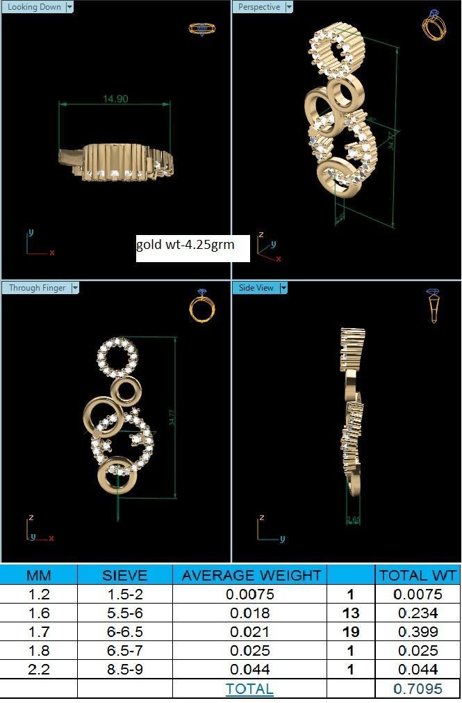 Pendant-1003 gold diamond dangle earring 3D print model_1