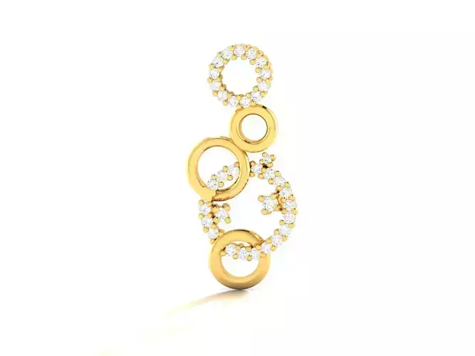 Pendant-1003 gold diamond dangle earring
