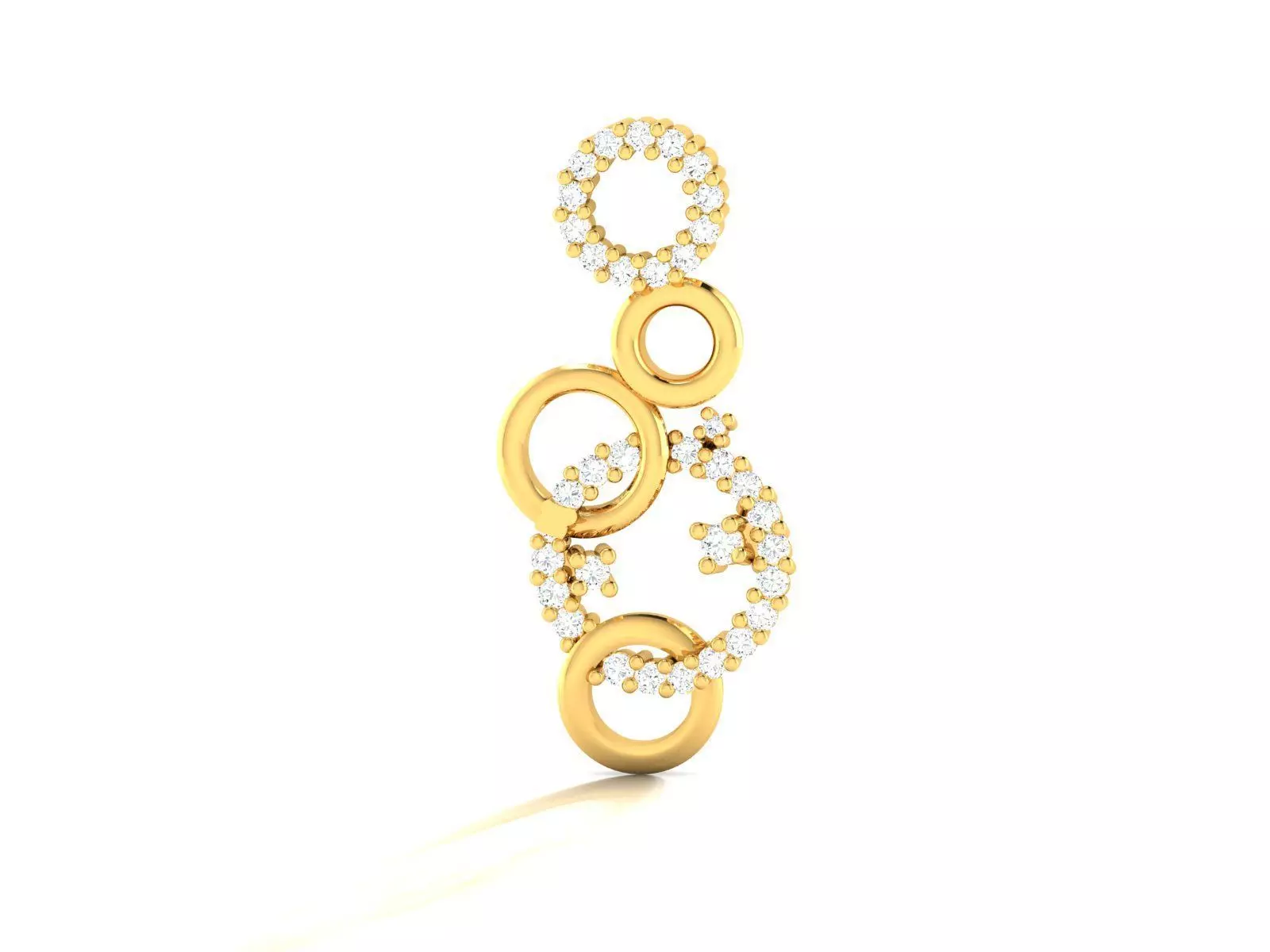 Pendant-1003 gold diamond dangle earring 3D print model_0
