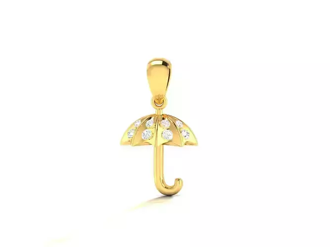 Pendant-1001 umbrella pendant gold with diamonds 3D print model