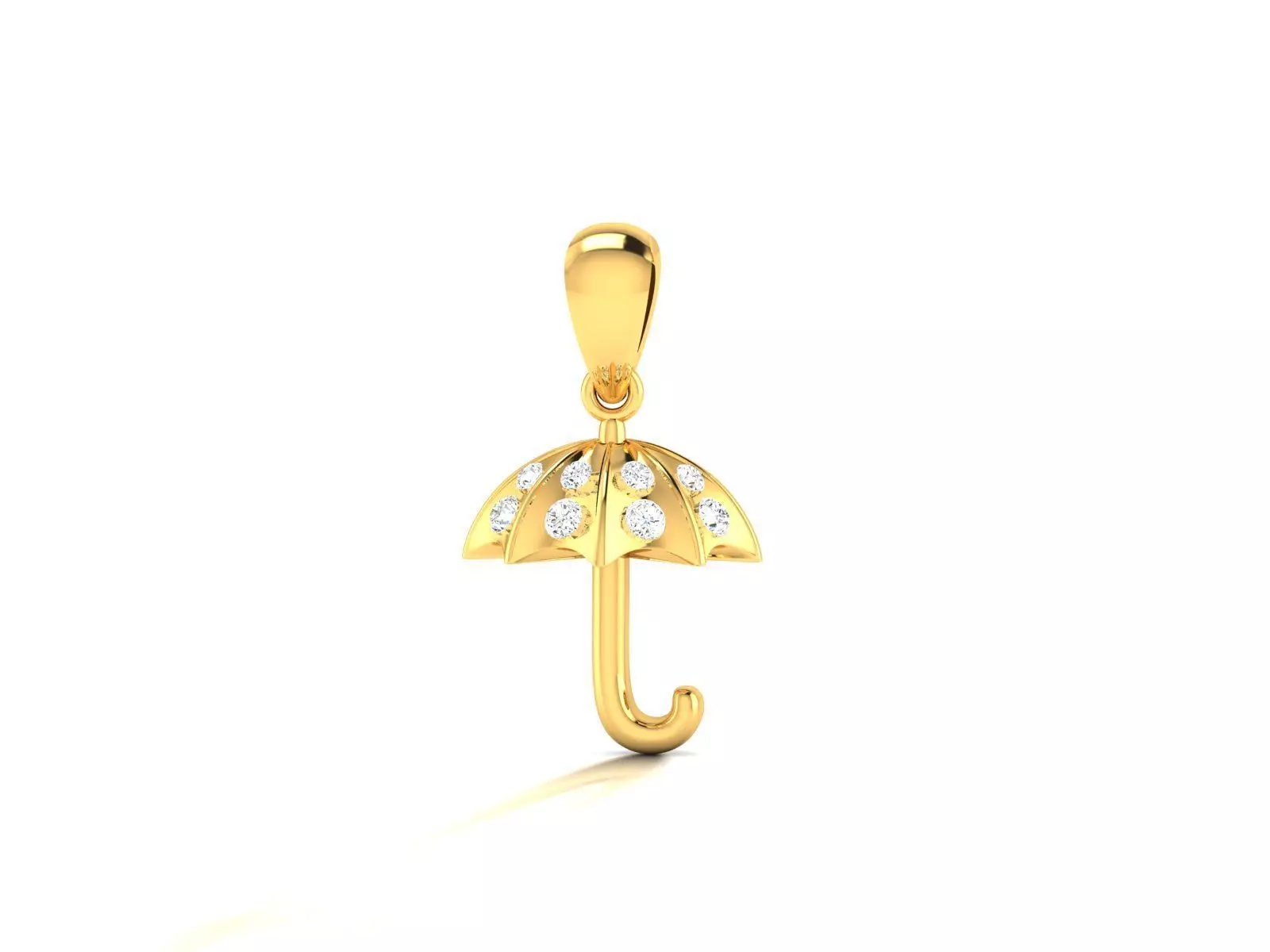 Pendant-1001 umbrella pendant gold with diamonds 3D print model_0