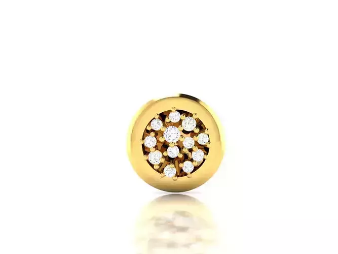 Pendant-897 oval diamond stud earring gold