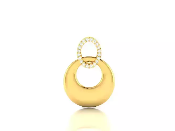 Pendant-895 round diamond pendant gold
