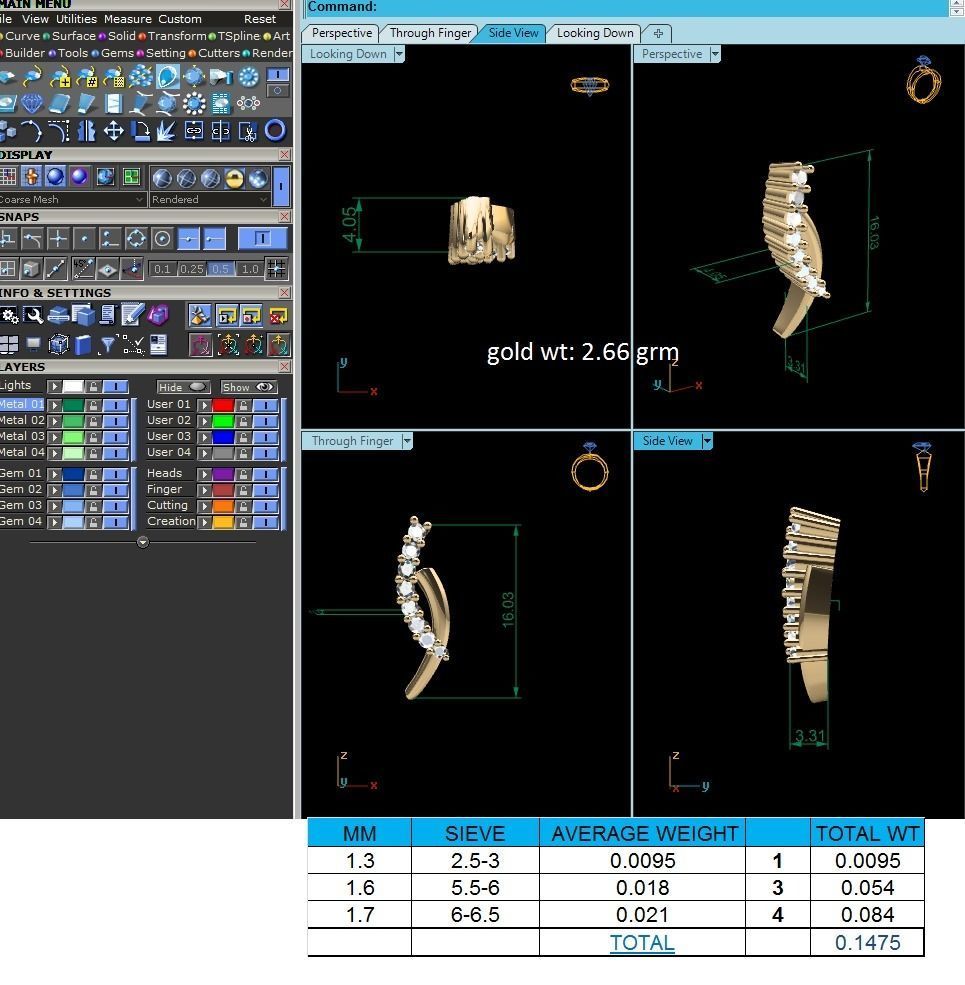 Pendant-877 diamond ear ring gold 3D print model_1