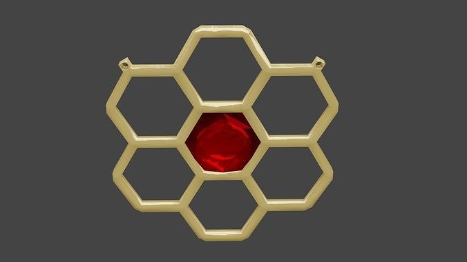 rgd honeycomb pendant 2 Low-poly 3D model