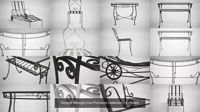 Vintage Wrought Iron Furniture Collection