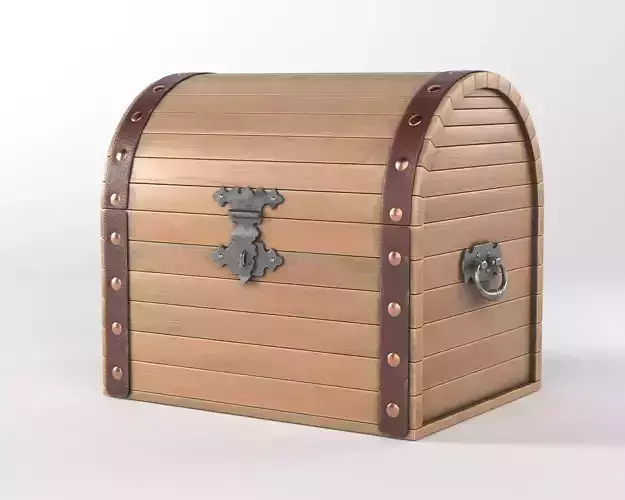 Wooden treasure chest 3D Model