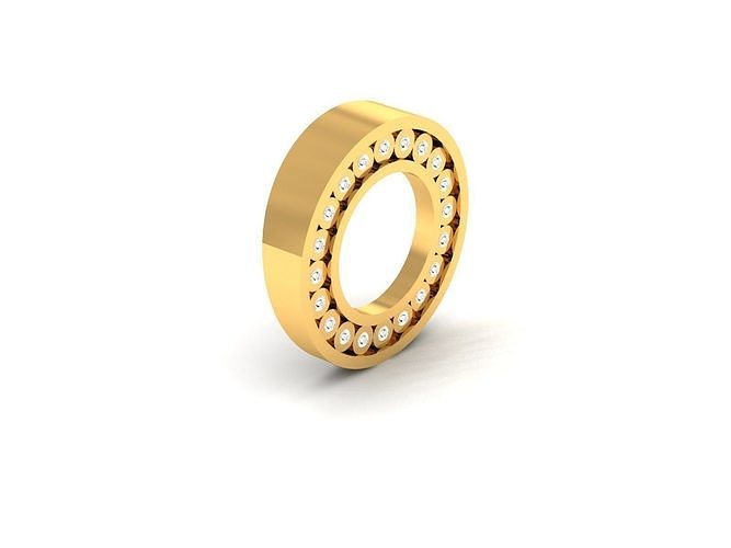 Pendant-827 gold ball bearing ring with diamonds 3D print model