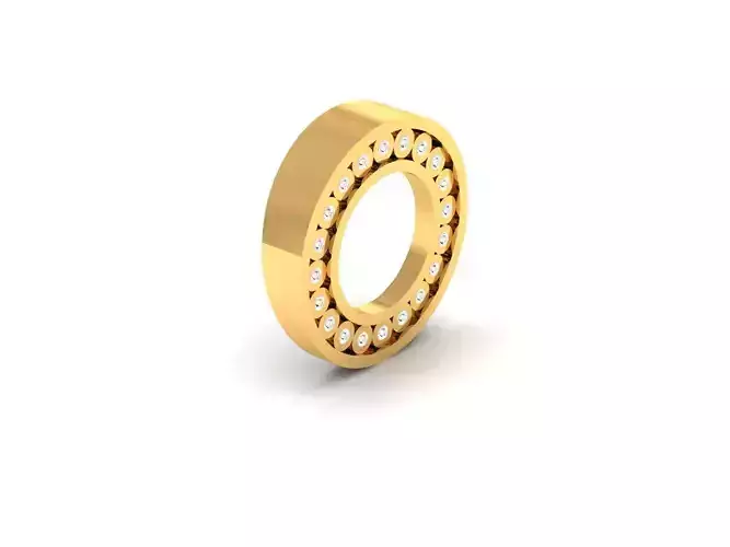 Pendant-827 gold ball bearing ring with diamonds