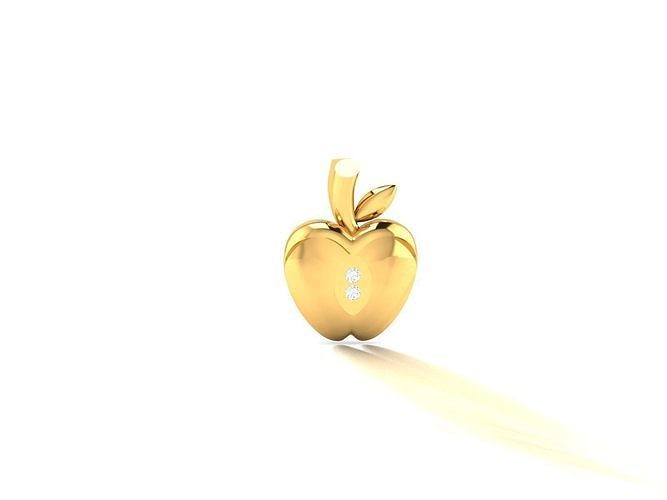 Pendant-811 apple pendant gold with diamond 3D print model