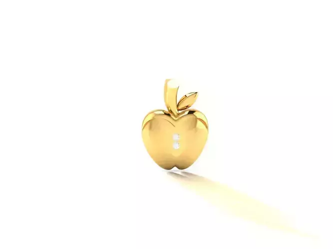 Pendant-811 apple pendant gold with diamond