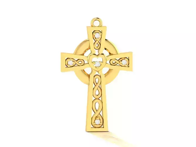 Pendant-604 gold celtic cross pendant