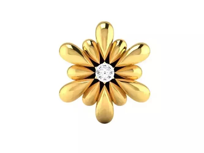 Pendant-602 diamond flower pendant gold