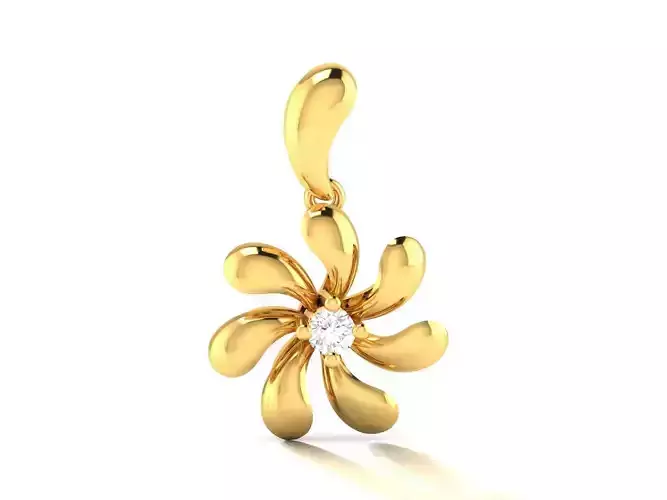 Pendant-601 gold flower pendant with diamond