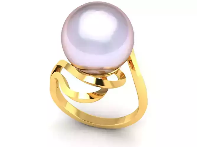 Ring-1376 tahitian pearl ring gold