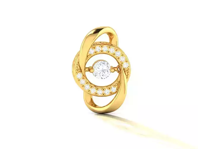 Pendant-1361 gold ring with diamonds