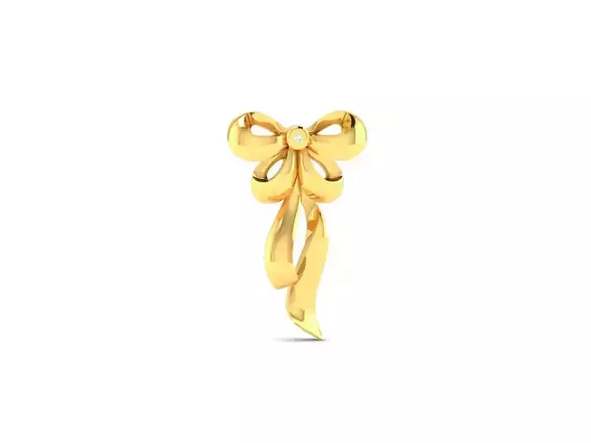 Pendant-530 gold bow shaped pendant