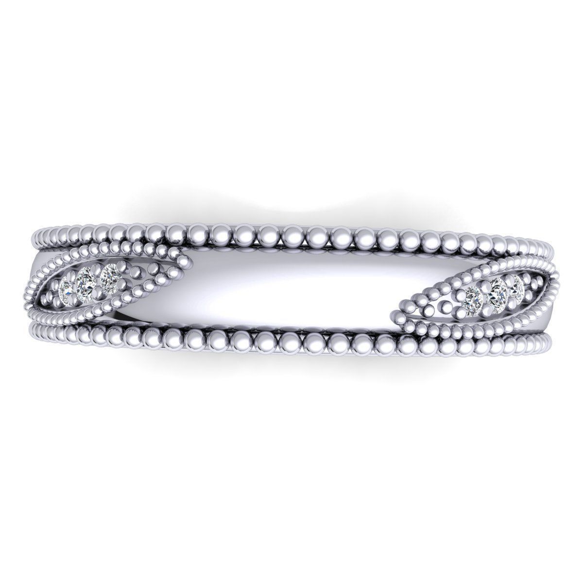 Band 9 sterling silver wedding with beading 3D print model_10
