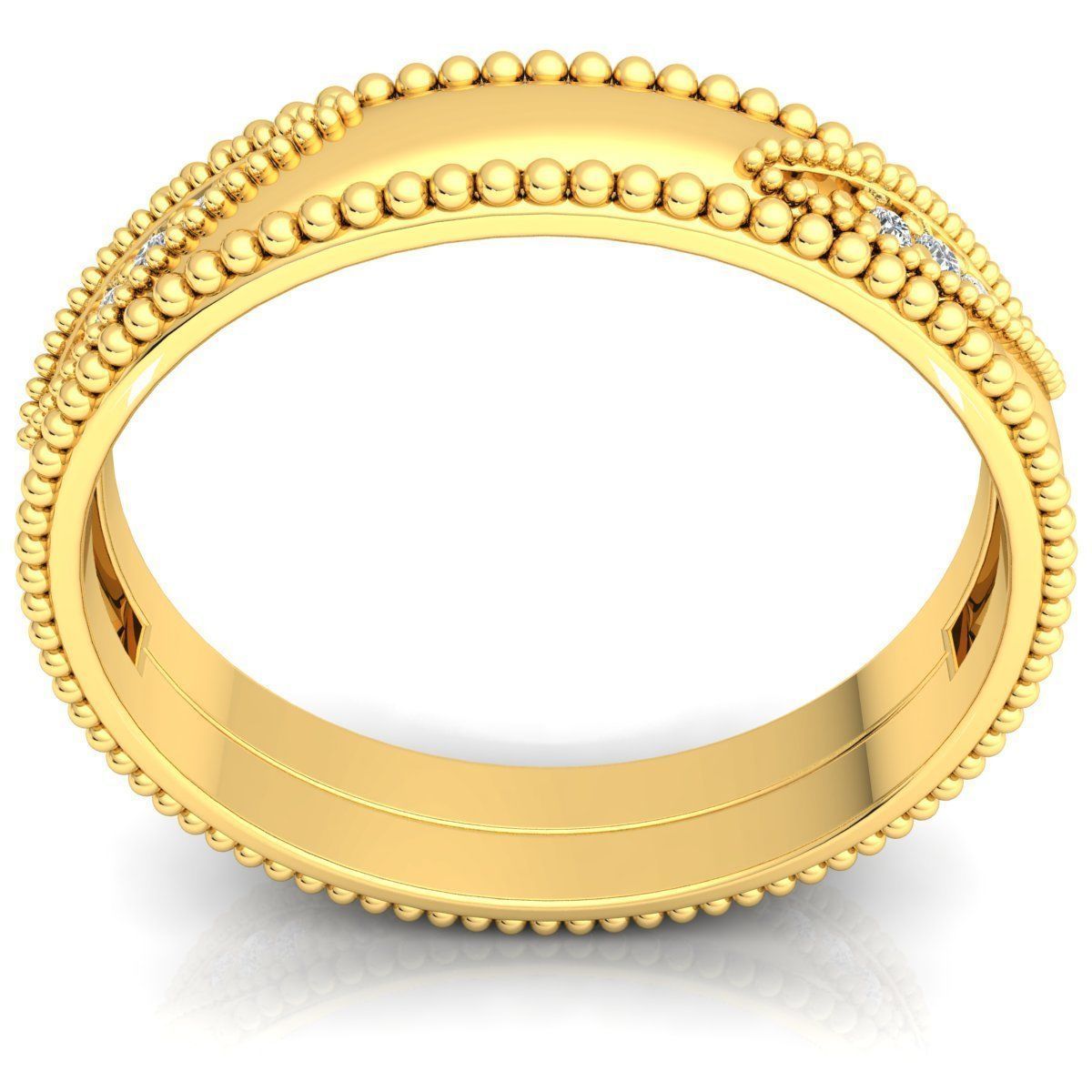 Band 9 sterling silver wedding with beading 3D print model_9