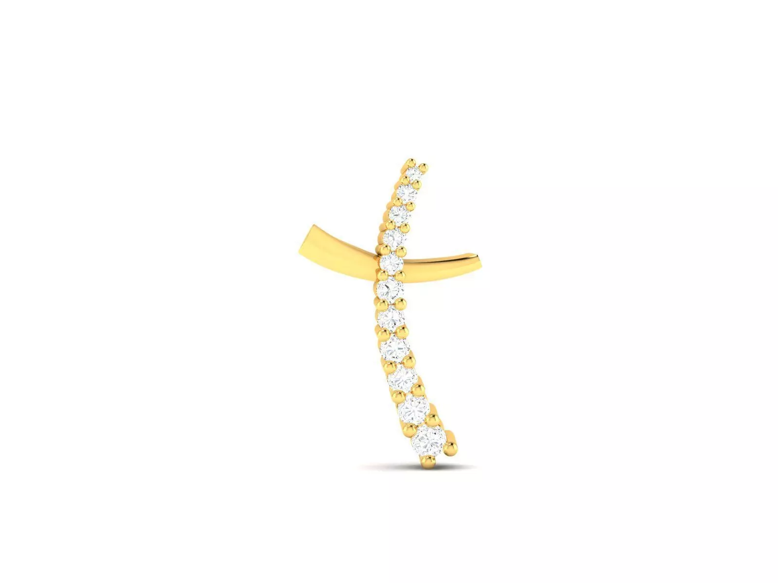 Pendant-524 gold diamond cross pendant 3D print model_0