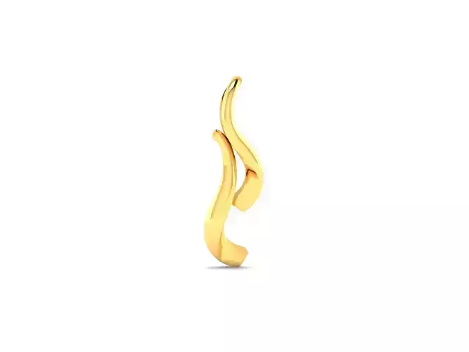 Pendant-519 gold - plated pendant with elongated shape 3D print model