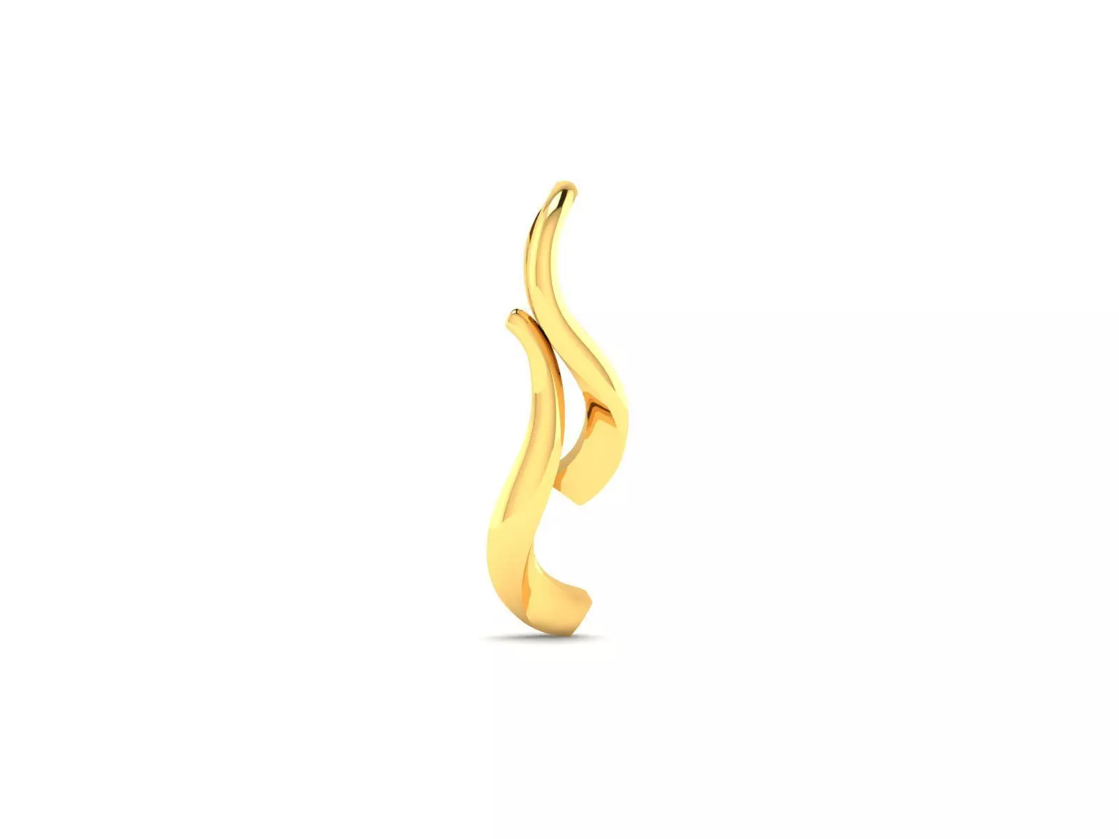 Pendant-519 gold - plated pendant with elongated shape 3D print model_0