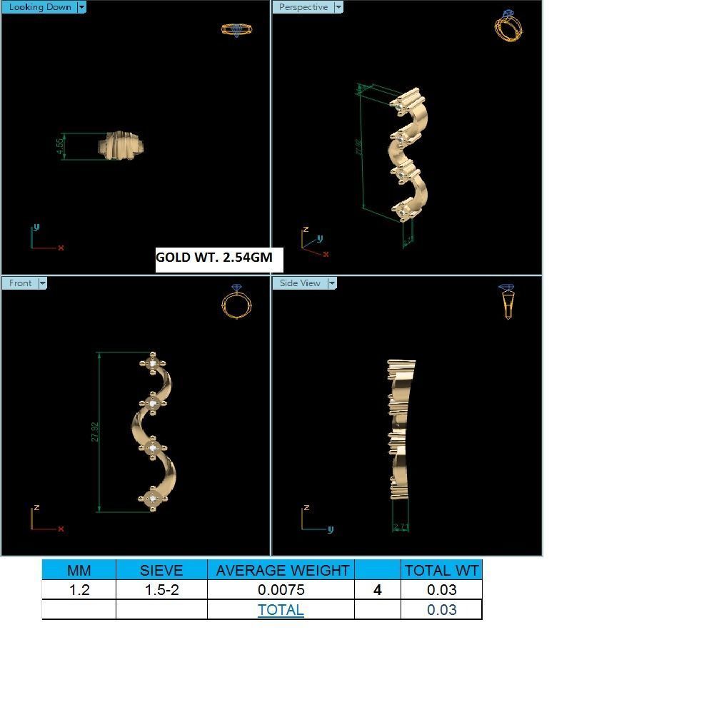 Pendant-512 gold earring with diamonds 3D print model_1